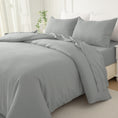 Load image into Gallery viewer, Bellemosa Premium Cotton Quilt Cover Set - Quilt Cover & Pillowcases - Light Grey