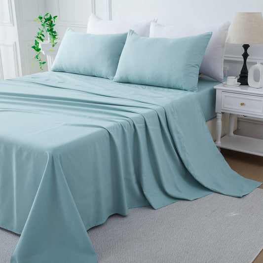 Bellemosa Brushed Microfibre Flat Sheet - Sky Blue