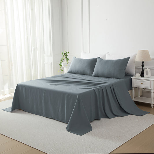 Bellemosa Premium Cotton Flat Sheet- Charcoal Grey