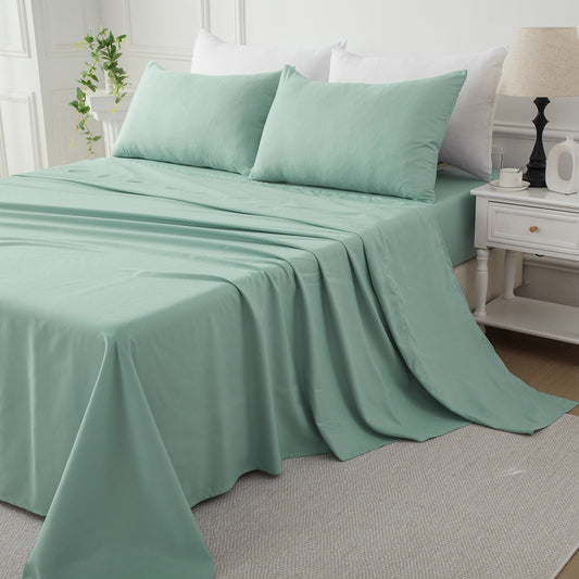 Bellemosa Brushed Microfibre Flat Sheet - Sage Green