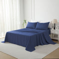 Load image into Gallery viewer, Bellemosa Brushed Microfibre Flat Sheet - Navy Blue