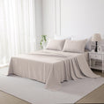 Load image into Gallery viewer, Bellemosa Brushed Microfibre Bed Sheets Set - Flat Sheet | Fitted Sheet | Pillowcases - Natural Beige
