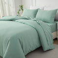 Load image into Gallery viewer, Bellemosa Brushed Microfibre Quilt Cover Set - Quilt Cover & Pillowcases - Sage Green
