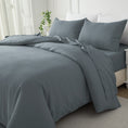 Load image into Gallery viewer, Bellemosa Premium Cotton Quilt Cover Set - Quilt Cover & Pillowcases - Charcoal Grey