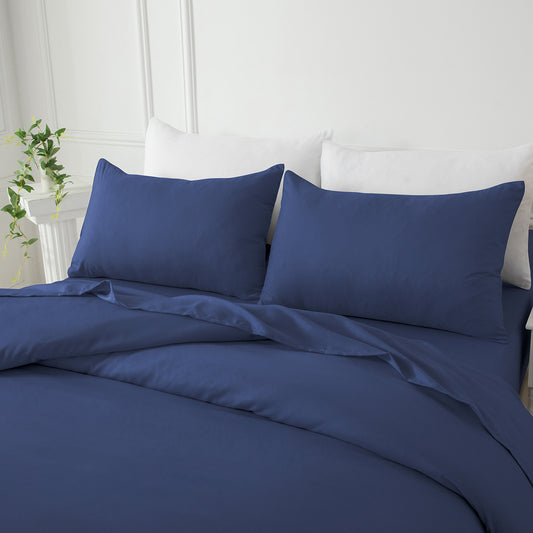 Bellemosa Brushed Microfibre Pillowcases - Navy Blue