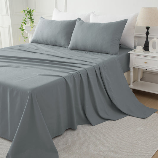 Bellemosa Brushed Microfibre Flat Sheet - Charcoal Grey