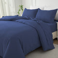 Load image into Gallery viewer, Bellemosa Brushed Microfibre Quilt Cover Set - Quilt Cover & Pillowcases - Navy Blue