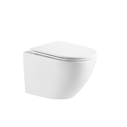 Mercio RAUL66 Rimless Wall-Hung Toilet Pan – Gloss White
