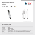 Load image into Gallery viewer, Brass Single Function Handheld Shower Head Square - Gunmetal Grey