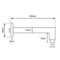 Load image into Gallery viewer, Stainless Steel 400mm Square Wall Shower Arm – Chrome Silver
