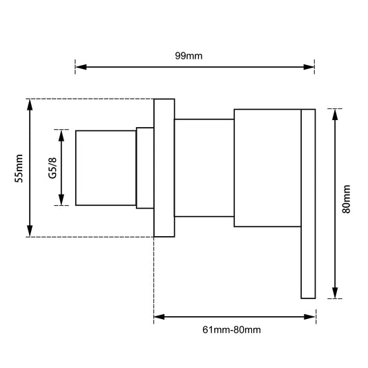 Brass Wall Taps One Pair - Black