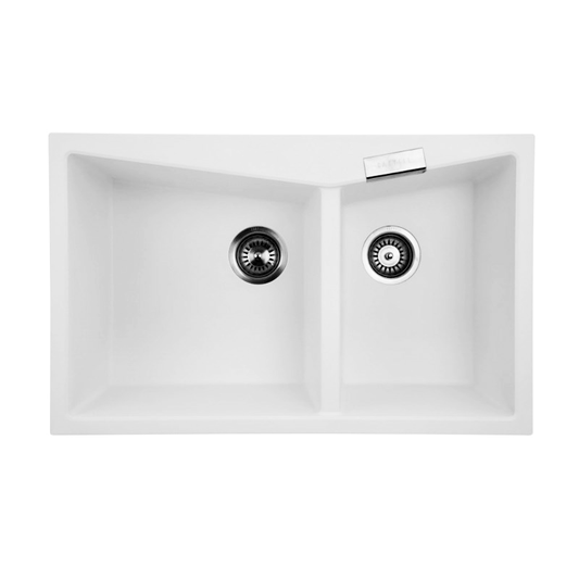 Carysil Granite Double Bowl Kitchen Sink 800x500mm - White