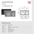 Load image into Gallery viewer, Carysil Granite Stone Double Bowl Kitchen Sink Maples 6040U – Undermount - Black