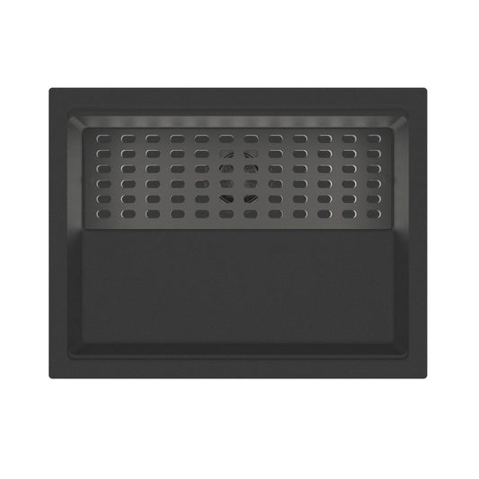 Carysil Granite Single Bowl Kitchen Sink with Grid & Colander Harmony Big Bowl - Black