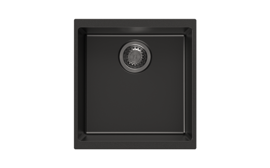 Carysil Enigma Granite Stone Single Bowl Kitchen Sink 430x460x200mm - Black
