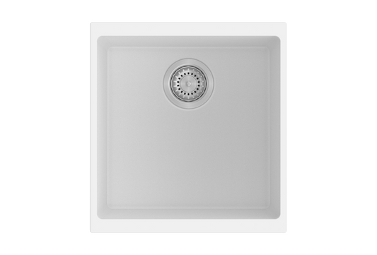 Carysil Enigma Granite Stone Single Bowl Kitchen Sink 430x460x200mm - White