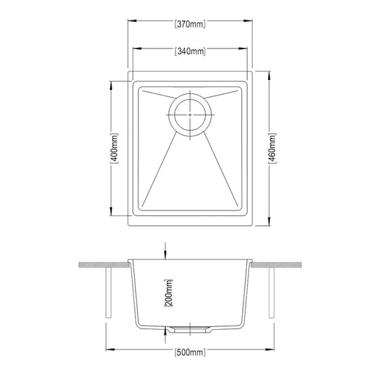 Carysil Enigma Granite Stone Single Bowl Kitchen Sink 370x460x220mm - White