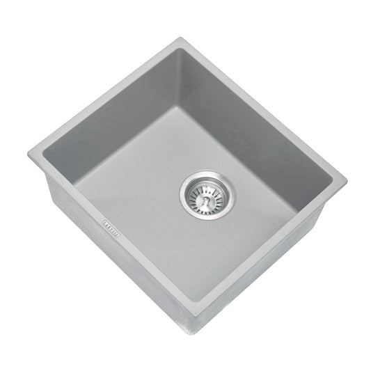 Granite Arete Stone Single Bowl Kitchen Sink 457x406mm - Concrete Grey