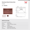 Load image into Gallery viewer, Stainless Steel PVD Coating Single Bowl Kitchen Sink(with Bottom Grid) 762*457*254mm - Copper