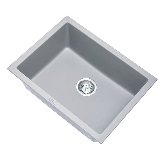 Carysil Granite Stone Single Bowl Kitchen Sink 610*457mm - Concrete Grey