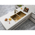 Load image into Gallery viewer, Stainless Steel PVD Double Bowl Kitchen Sink with Bottom Grid 770x450mm - Light Brushed Brass