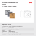 Load image into Gallery viewer, Stainless Steel Single Bowl Kitchen Sink 440x440x205mm - Chome Silver