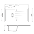 Load image into Gallery viewer, Carysil Granite Stone Single Bowl Kitchen Sink with Draining Board 860x500mm - Black