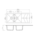 Load image into Gallery viewer, Carysil Granite Stone Double Bowl Kitchen Sink with Draining Board 1150x500mm - White
