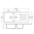Load image into Gallery viewer, Carysil Granite Stone 1 1/2 Bowl Kitchen Sink with Draining Board 1160x500mm - White