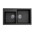 Load image into Gallery viewer, Carysil Granite Stone Double 1 3/4 Bowl Kitchen Sink 860x500x200mm - Black