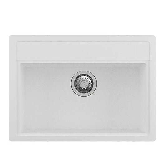 Carysil Granite Stone Single Bowl Kitchen Sink 680x500x220mm - White