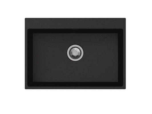 Carysil Granite Stone Single Bowl Kitchen Sink 680x500x220mm - Black