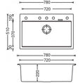 Load image into Gallery viewer, Carysil Granite Stone Single Bowl Kitchen Sink 780x510x220mm - Concrete Grey