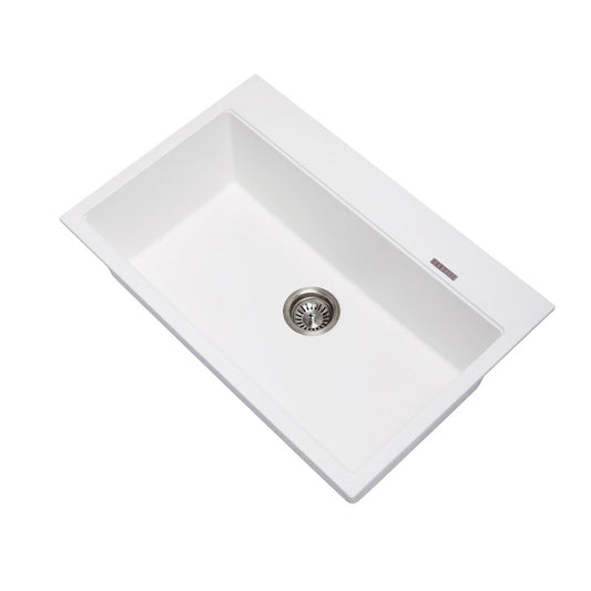 Carysil Granite Stone Single Bowl Kitchen Sink 780x510x220mm - White