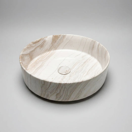 CLAYA Terra-40 Ceramic Above Counter Basin – Gloss Stone Marble