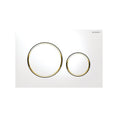 Load image into Gallery viewer, Geberit Sigma20 Dual Flush Plate – Matte White with Gold Trim
