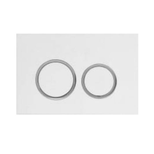 R&T Dual Flush Push Plate with Round Button – White