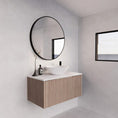 Load image into Gallery viewer, Vienna 900mm Wall Hung Fluted Vanity Cabinet - American Oak