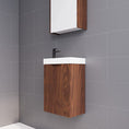 Load image into Gallery viewer, Vienna 450mm Wall Hung Vanity with Polymarble Top - Brown Oak