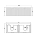 Load image into Gallery viewer, Vienna 1200mm Wall Hung Fluted Vanity Cabinet (Double Bowl) - Matte White