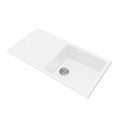 Load image into Gallery viewer, Granite Arete Stone Single Bowl Kitchen Sink with Drain Board - White