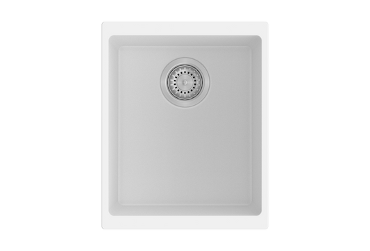 Carysil Enigma Granite Stone Single Bowl Kitchen Sink 370x460x220mm - White