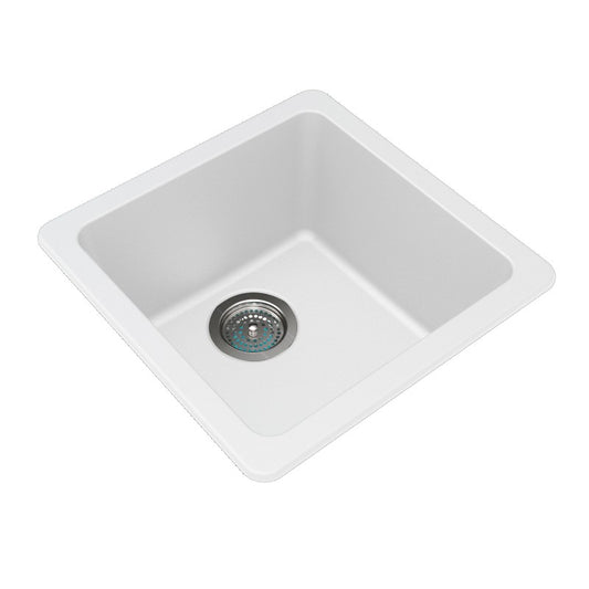 Granite Arete Stone Single Bowl Kitchen Sink 422*422mm - White