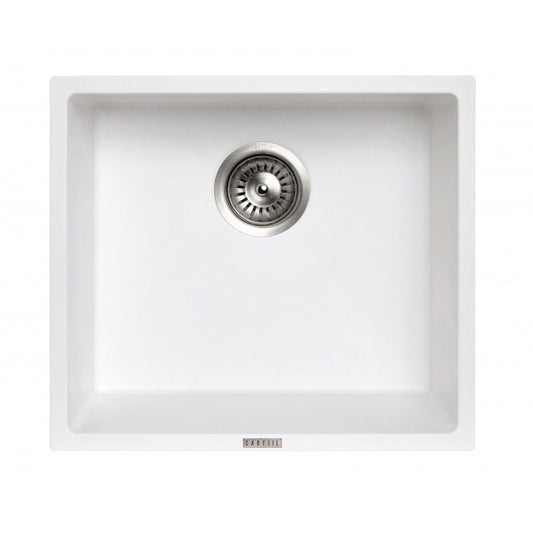 Granite Arete Stone Single Bowl Kitchen Sink 457x406mm - White