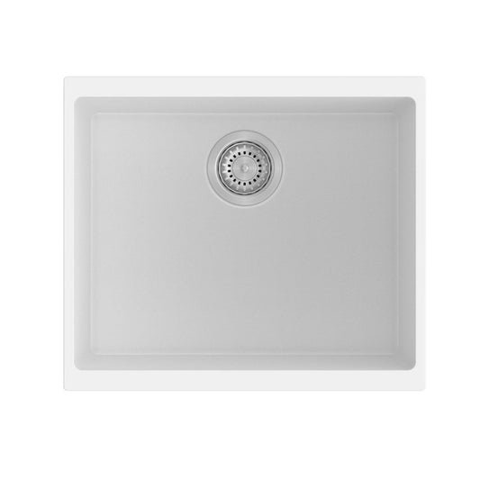 Carysil Enigma Granite Stone Single Bowl Kitchen Sink 530x460x220mm - White
