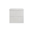 Load image into Gallery viewer, Upgrade your bathroom with the Bali 750mm Wall Hung Vanity. Matt White finish, fluted design, soft-close drawers and premium top options.-Vanity-White Carrara Stone Top-Ezymall AU