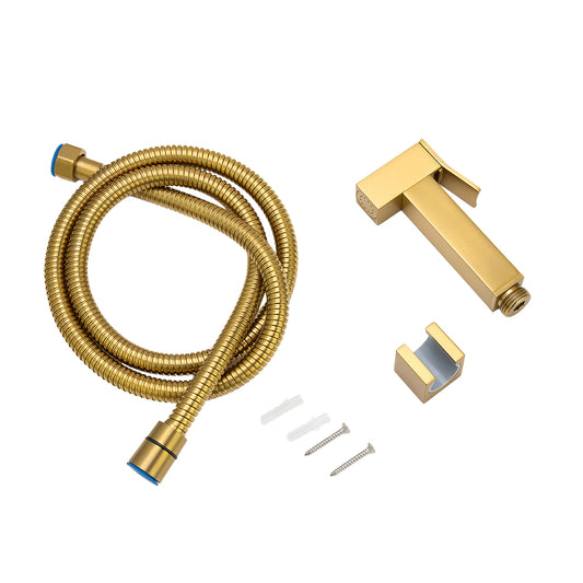 Brass Square Toilet Bidet Spray - Brushed Brass Gold