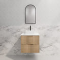 Load image into Gallery viewer, Upgrade your bathroom with the Bali 600mm Wall Hung Vanity. American Oak finish, fluted design, soft-close drawers and premium top options.-Vanity-Cabinet Only-Ezymall AU