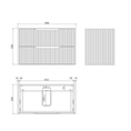 Load image into Gallery viewer, Bali 900mm Wall Hung Fluted Vanity – American Oak – cabinet only – view 4