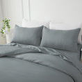 Load image into Gallery viewer, Experience luxurious softness and easy care with our Brushed 75D Premium Microfibre Quilt Cover Set — smooth, durable, and beautifully refined.-Bedding-Ezymall AU